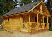 деревянные дома из оцилиндрованного бревна, бани,  беседки,  дачные домик